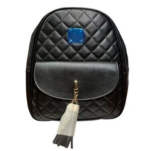 Black faux leather backpack/bag. Gift for wife, sister, daughter, friend.